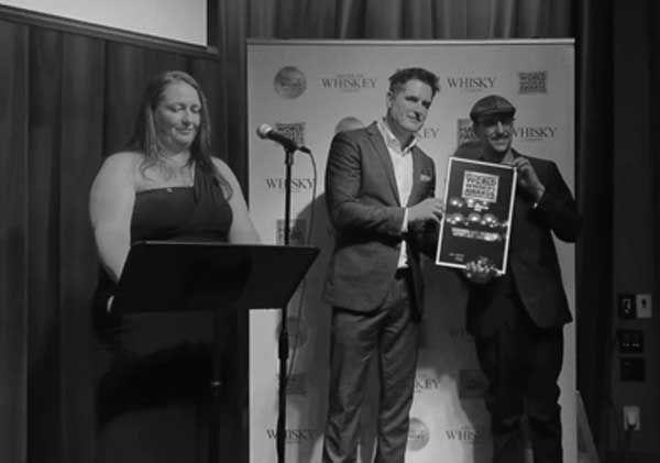 Accepting the award at the World Whiskies Awards